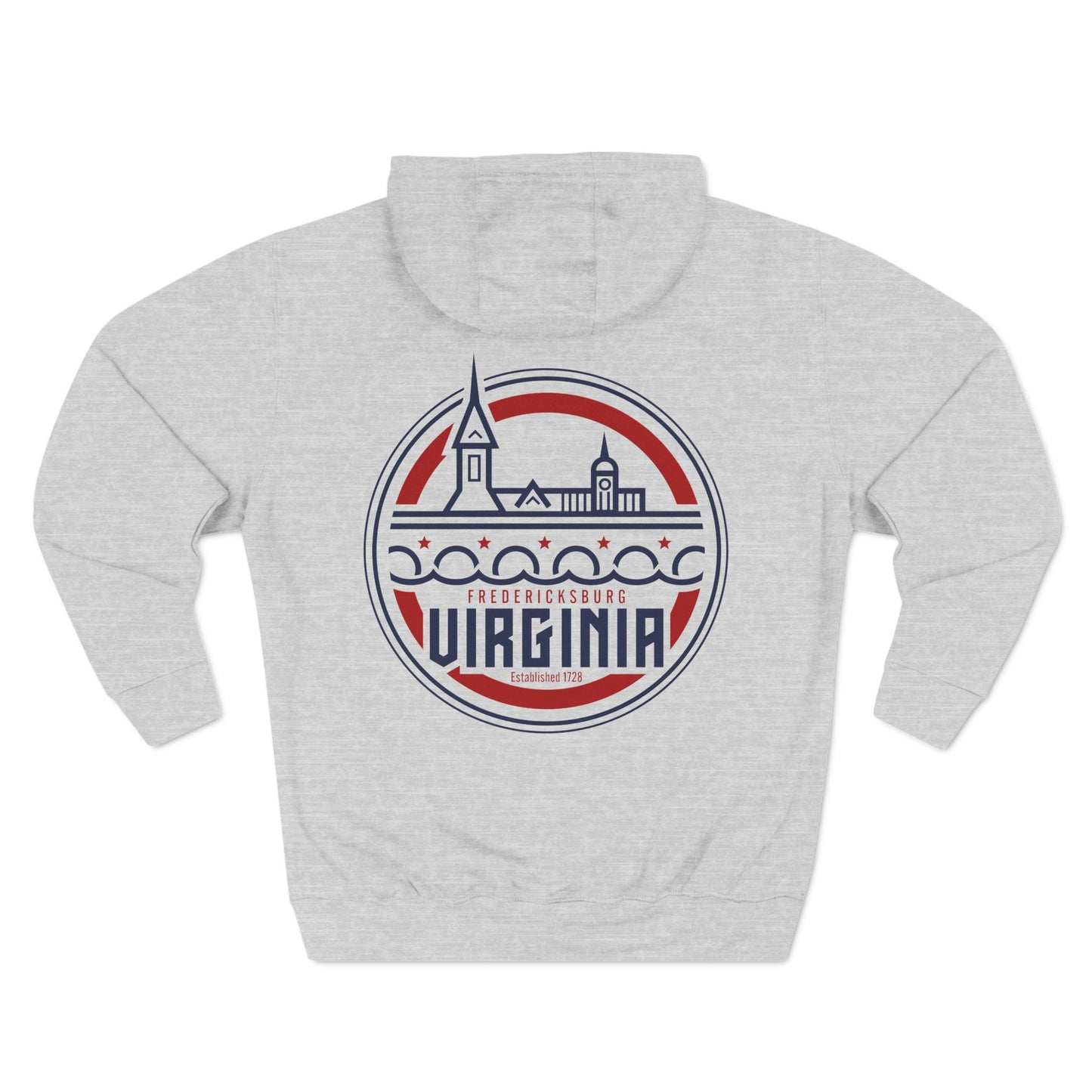 Fredericksburg Virginia Three-Panel Fleece Hoodie - Cozy Style for Local Lovers