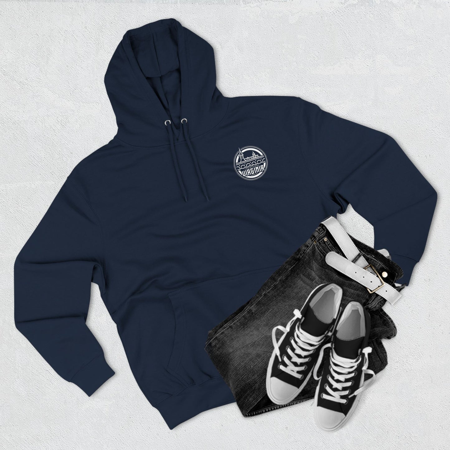 Fredericksburg Virginia Three-Panel Fleece Hoodie - Cozy Style for Local Lovers