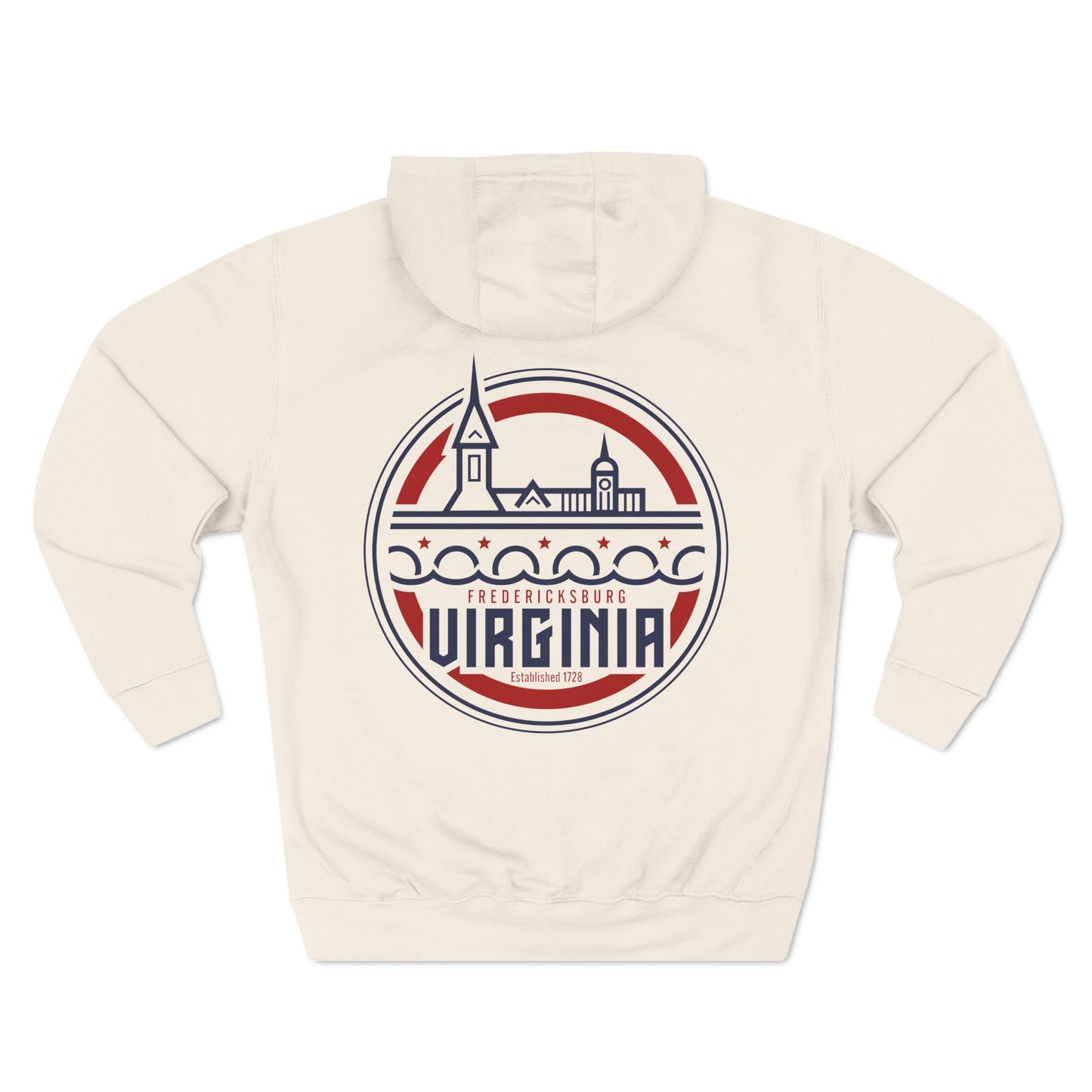 Fredericksburg Virginia Three-Panel Fleece Hoodie - Cozy Style for Local Lovers