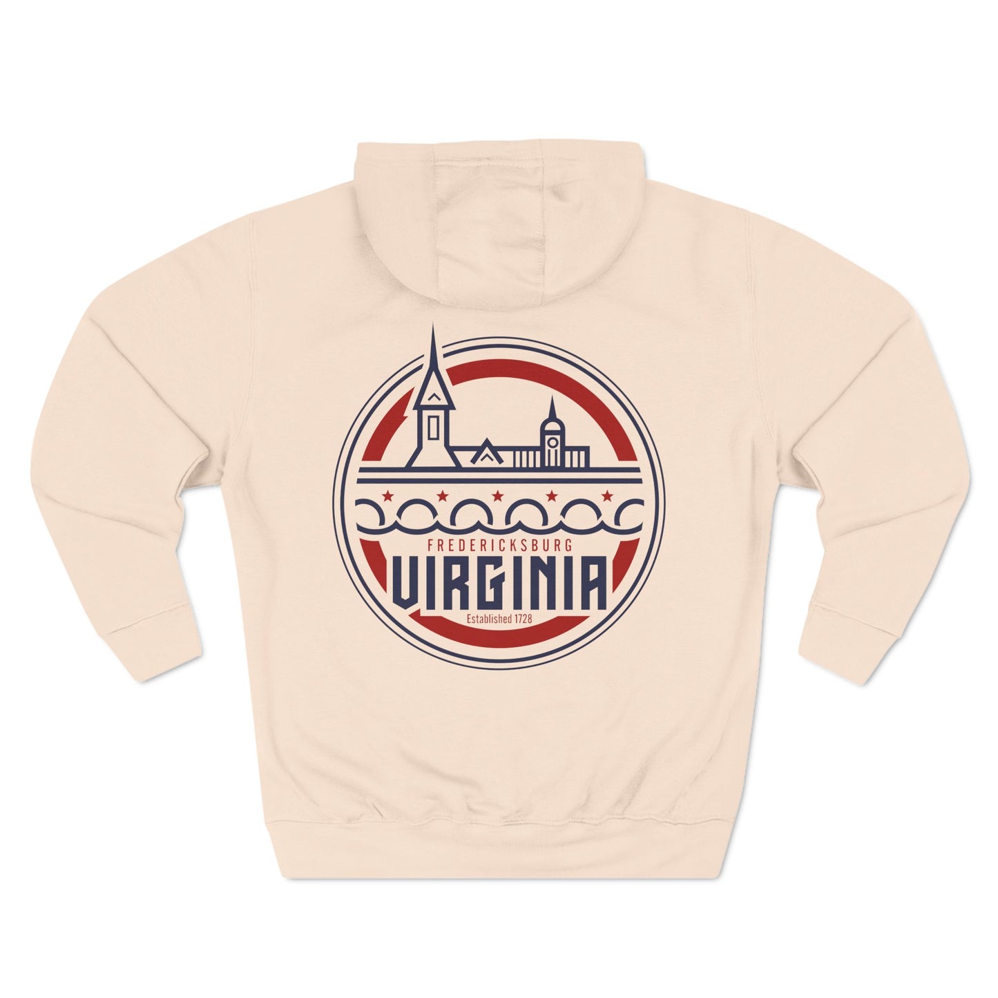 Fredericksburg Virginia Three-Panel Fleece Hoodie - Cozy Style for Local Lovers