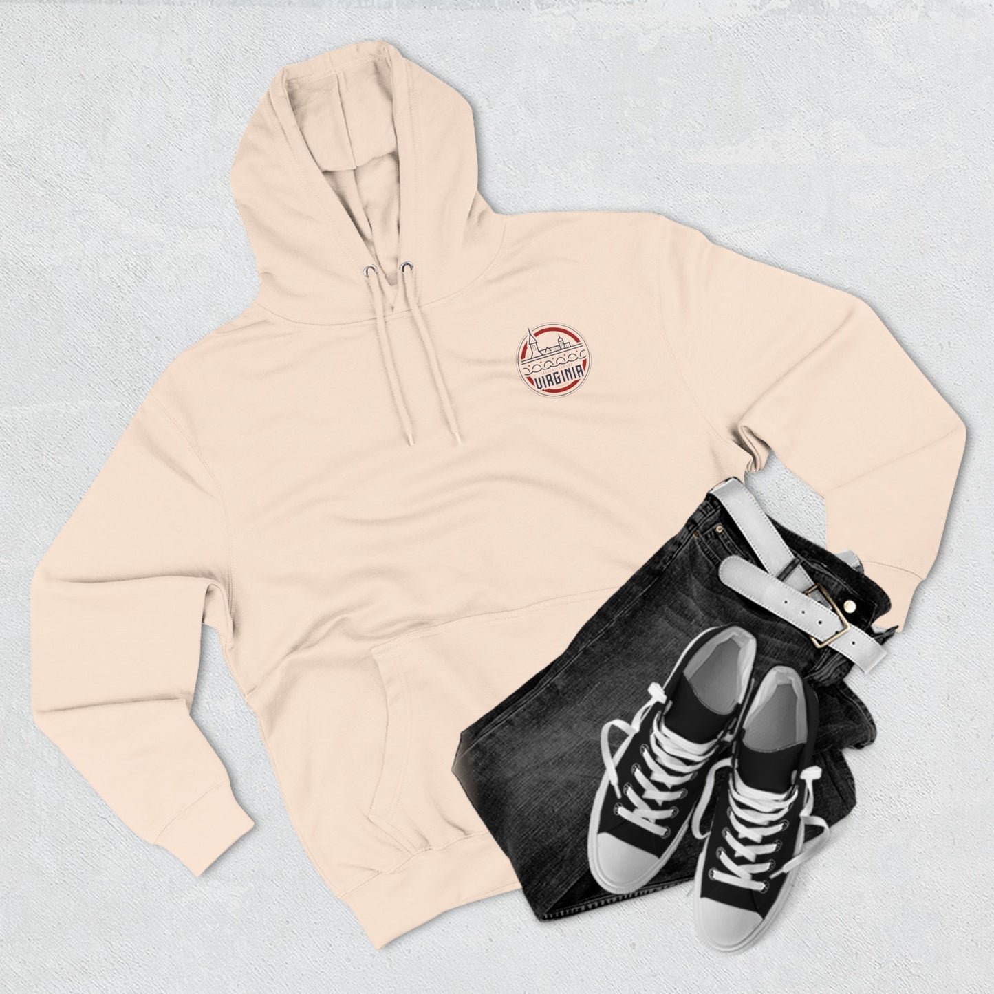 Fredericksburg Virginia Three-Panel Fleece Hoodie - Cozy Style for Local Lovers