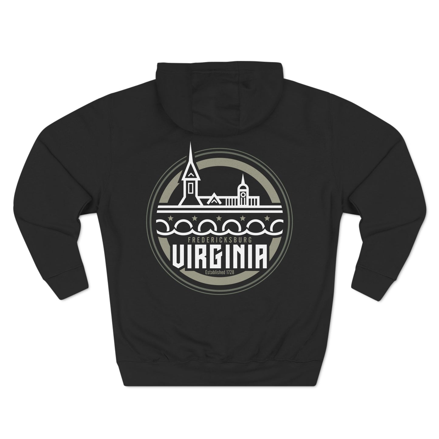 Fredericksburg Virginia Three-Panel Fleece Hoodie - Cozy Style for Local Lovers