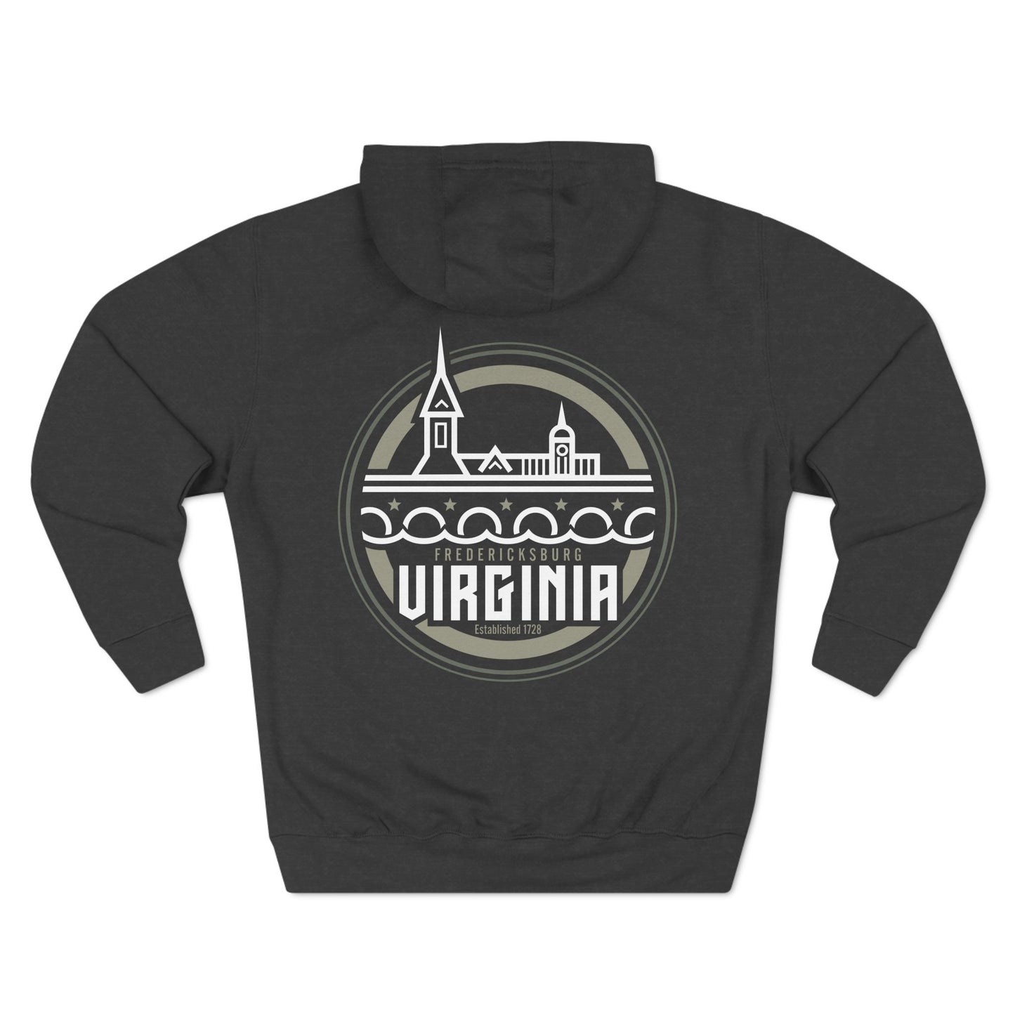 Fredericksburg Virginia Three-Panel Fleece Hoodie - Cozy Style for Local Lovers