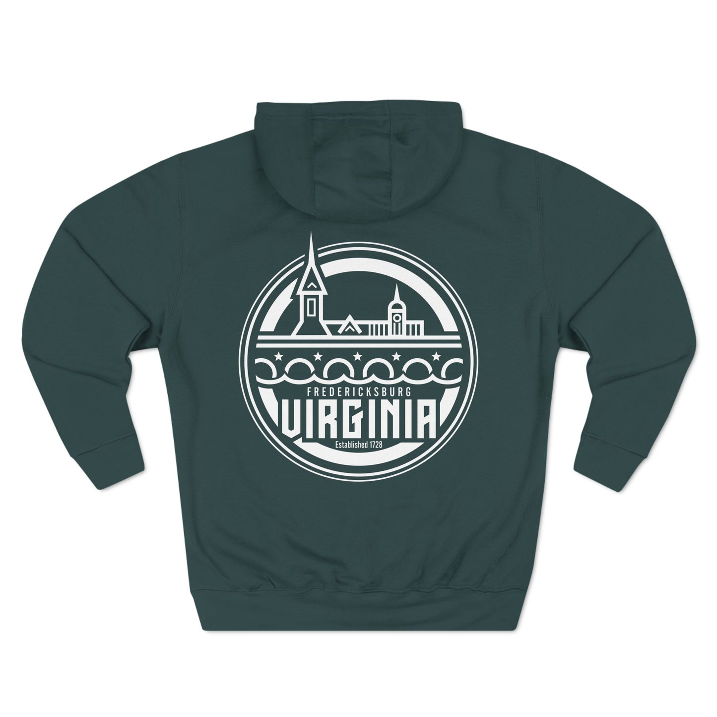 Fredericksburg Virginia Three-Panel Fleece Hoodie - Cozy Style for Local Lovers