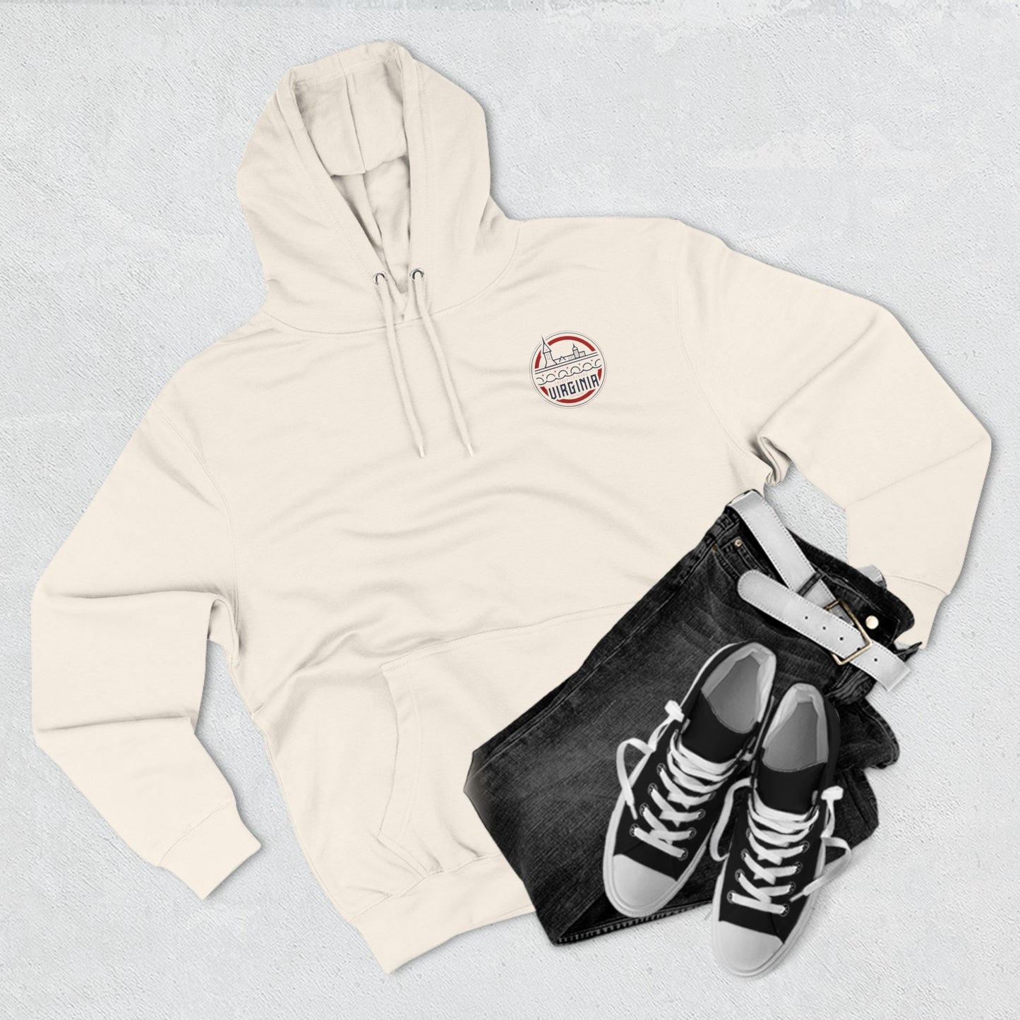 Fredericksburg Virginia Three-Panel Fleece Hoodie - Cozy Style for Local Lovers